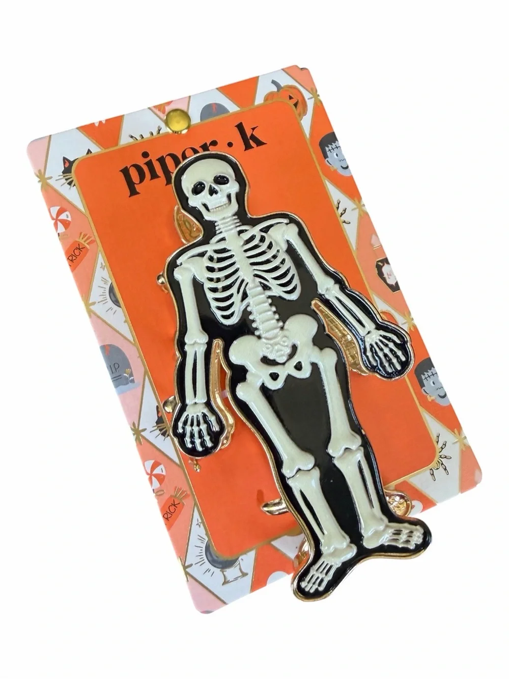 Piper K • Halloween Skeleton Black Hair Clip 💀🎃